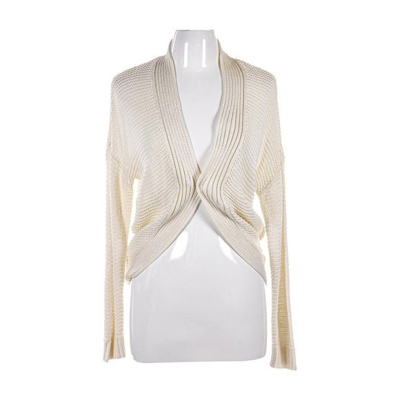 RL linen & silk white cardigan - S - Picture 2 of 6